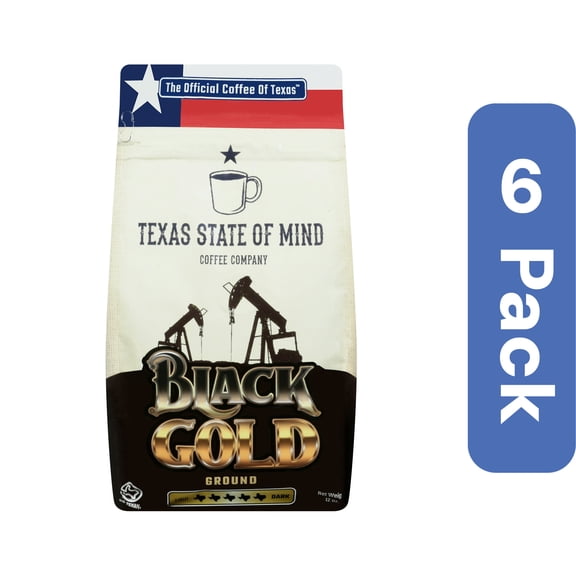 Texas State of Mind Coffee Ground Black 12 oz (Pack of 6)