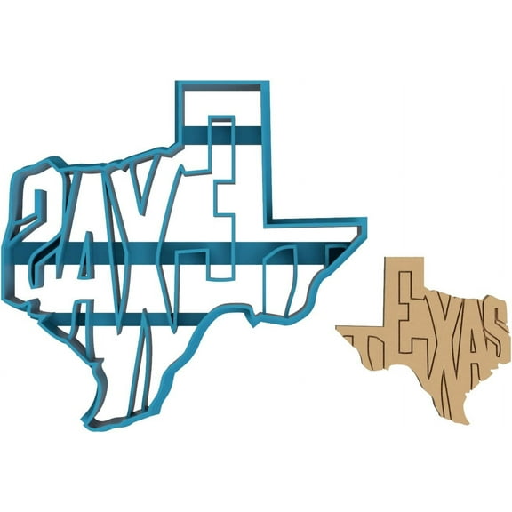 Texas State with Full Name Cookie Cutter - Lone Star State Cowboy Cowgirl Longhorn USA (0034) (4 Inch)