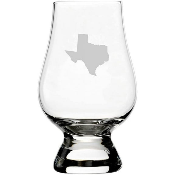 Texas States Etched 6.5oz Glencairn Whisky Glass