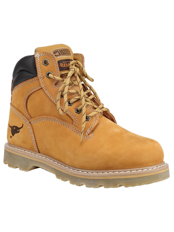 Men's Work Boots 6" Leather Soft Toe Nubuck, Rubber Sole, Goodyear Welt - 00094 size 7
