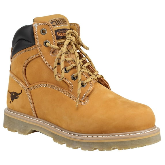Texas Steer Men's Work Boots 6" Leather Soft Toe Nubuck, Rubber Sole, Goodyear Welt - 00094 size 8.5