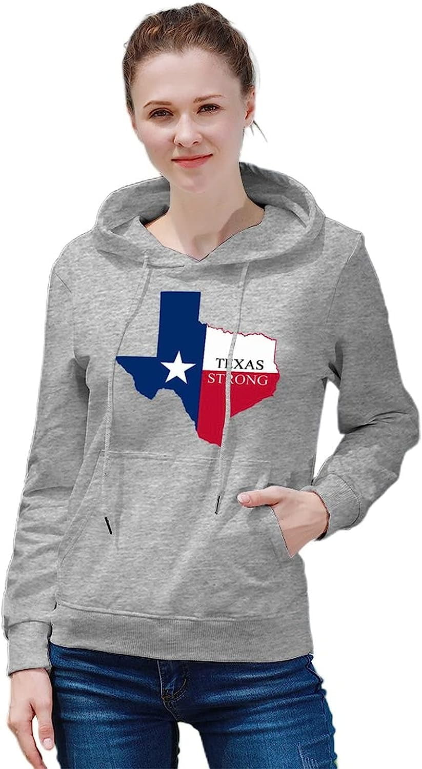 Texas Strong Womens Fleece Hoodies Tops Pullover Hooded Sweatshirt ...