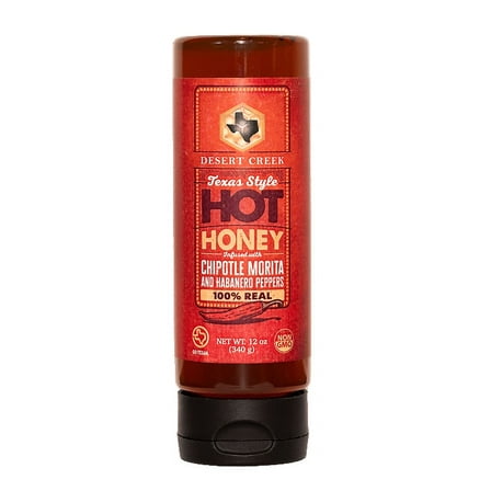 Texas Style Hot Honey by Desert Creek, 12oz - Sweet and Spicy with No Artificial Ingredients