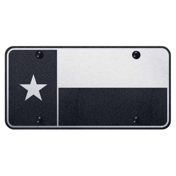 Texas Subdued Flag Laser Etched Rugged Black License Plate Official Licensed