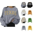 thumbnail image 1 of Texas Sweatshirt for Women Fall Winter Long Sleeve Crewneck Casual Graphic Sweat Shirts Travel Pullover Tops, 1 of 1