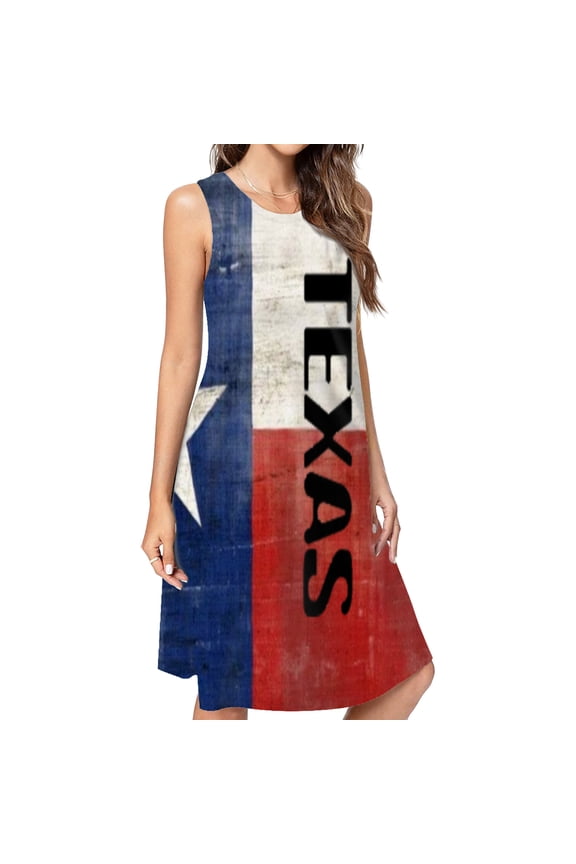 Texas Symbol Dress Elegant Party Dresses Evening Dresses Women Dress Sleeveless Dress Ladies Dresses
