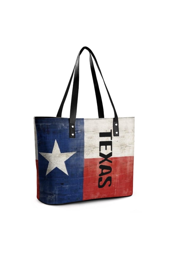Texas Symbol Woman Leather Handbags Large Tote Bag Fashion Portable Handbags With Zipper