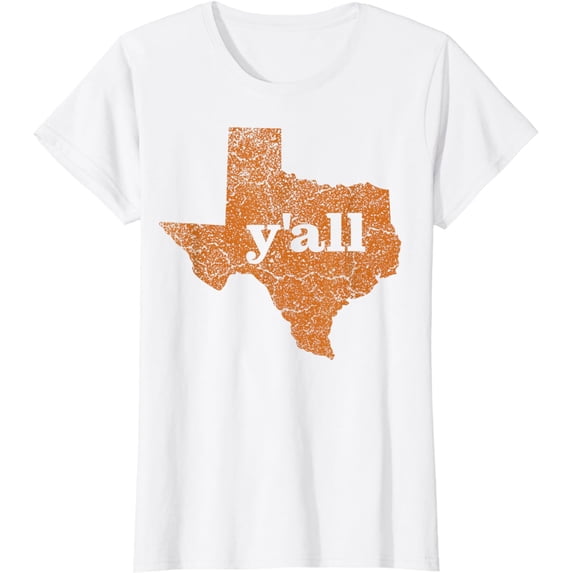 Texas T Shirt Women Men Yall Texas State Map Vintage Y'all T-Shirt