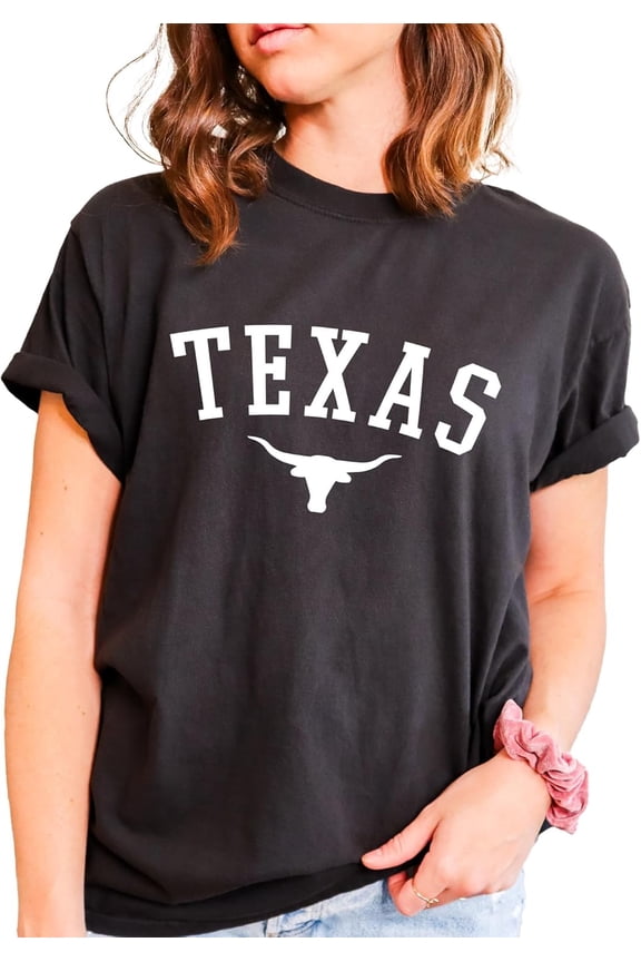 Texas T-Shirt for Men, Women, Unisex - Lone Star State Graphic Tee - Retro Looked Short Sleeve Crew Neck Top - 100% Cotton