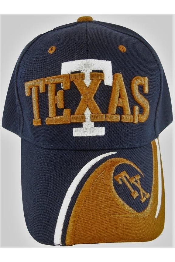 Texas T Wave Pattern Adjustable Baseball Cap (Navy)