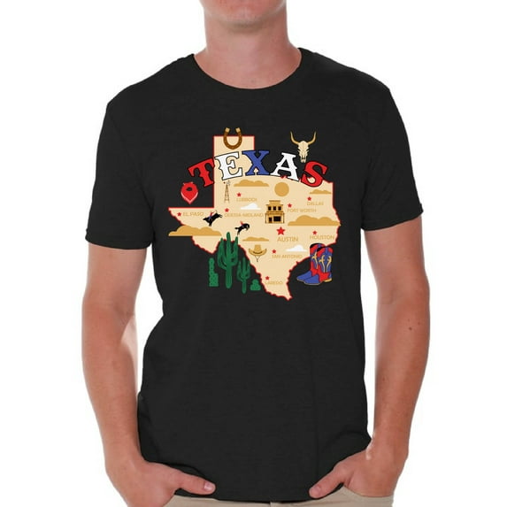 Texas T-shirts for Men - TX State USA Gift - Graphic Novelty Souvenir