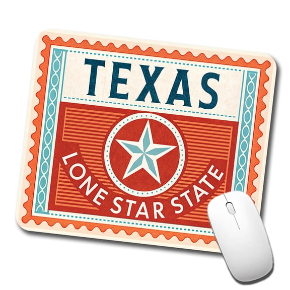 Texas TX Lone Star State Travel Vacation Stamp Mouse Pad Low Profile Gaming Mat