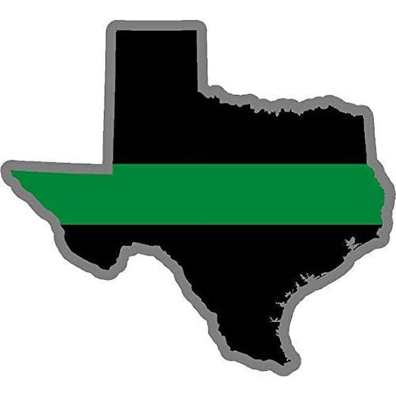 Texas TX State Thin Green Line Military Border Patrol Decal 3M Reflective sticker