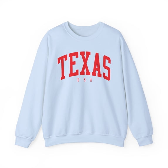 Texas TX Sweatshirt Gifts Crew Neck Shirt Long Sleeve Unisex