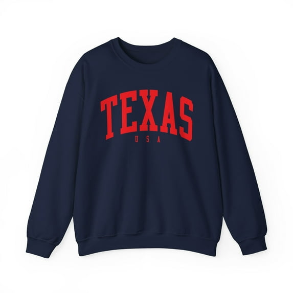 Texas TX Sweatshirt Gifts Crew Neck Shirt Long Sleeve Unisex