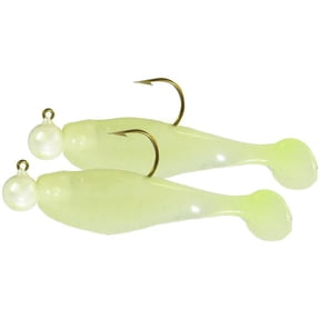 Texas Tackle Factory Double Shad Rig Softbait Duo Pack, Glow White, 1/4 oz
