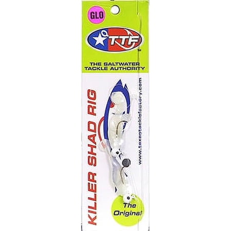 Texas Tackle Factory Double Shad Softbait Rig, 1/16 oz, White Glow