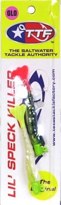 Texas Tackle Factory Speck Killer Softbait, Firetiger Bone/ Chartreuse