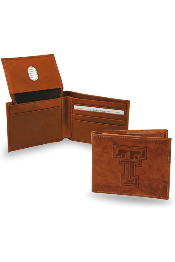 Texas-Tech-Raider's Brown Leather Embossed Bifold Passcase Wallet