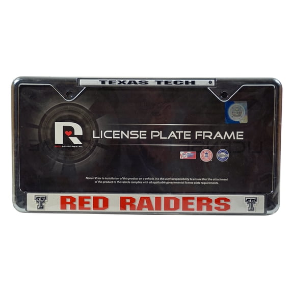 Texas-Tech Raider's Chrome Metal License Plate Frame