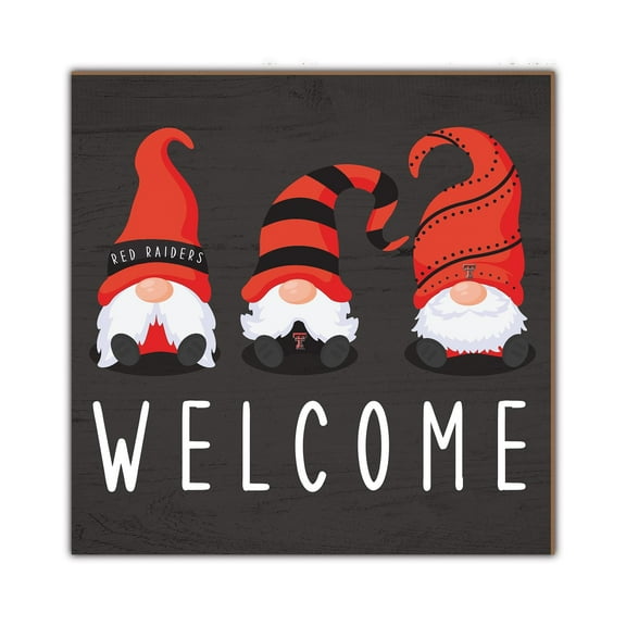 Texas Tech Red Raiders 10'' x 10'' Welcome Gnomes Sign