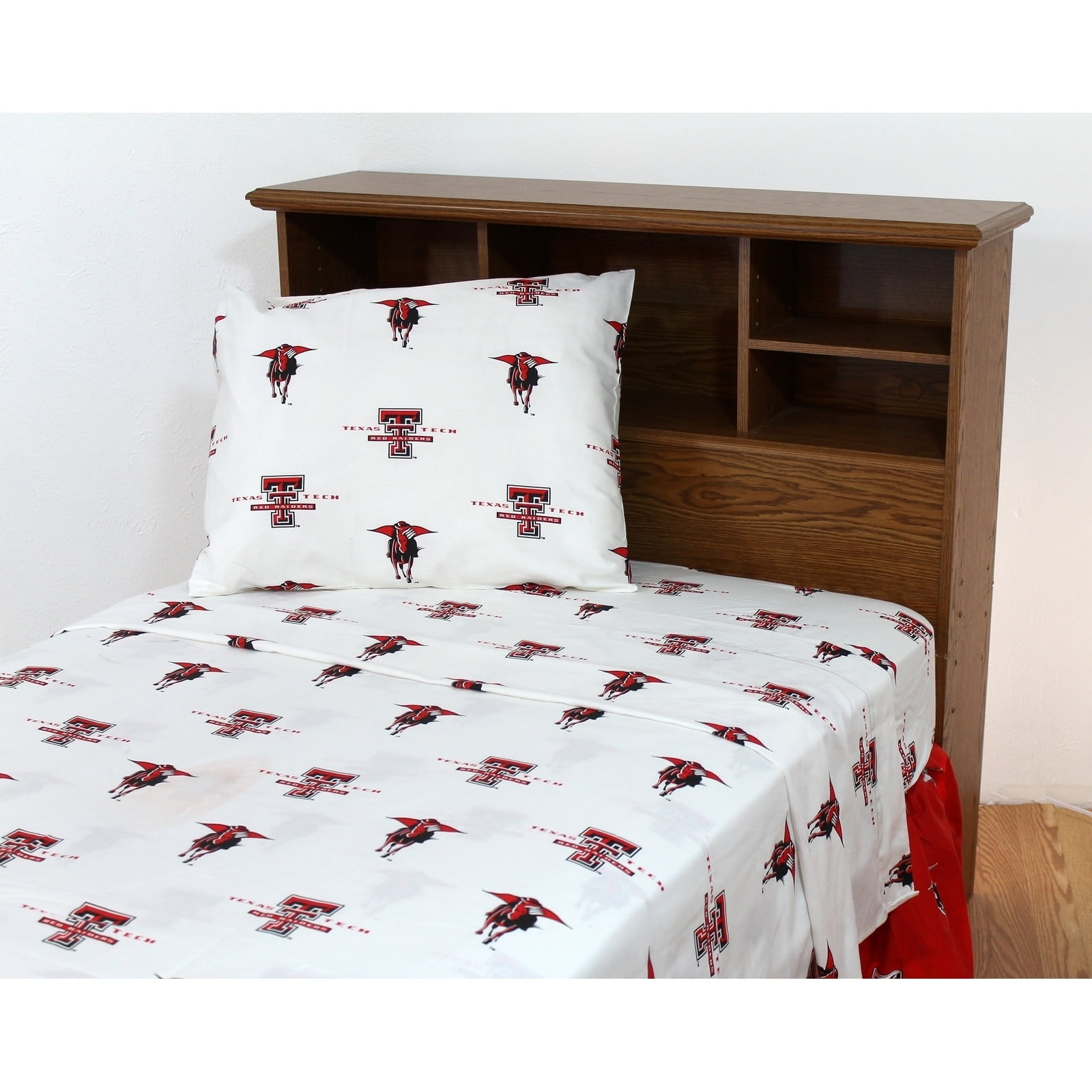 Texas Tech Red Raiders 100% Cotton Sheet Set White Full