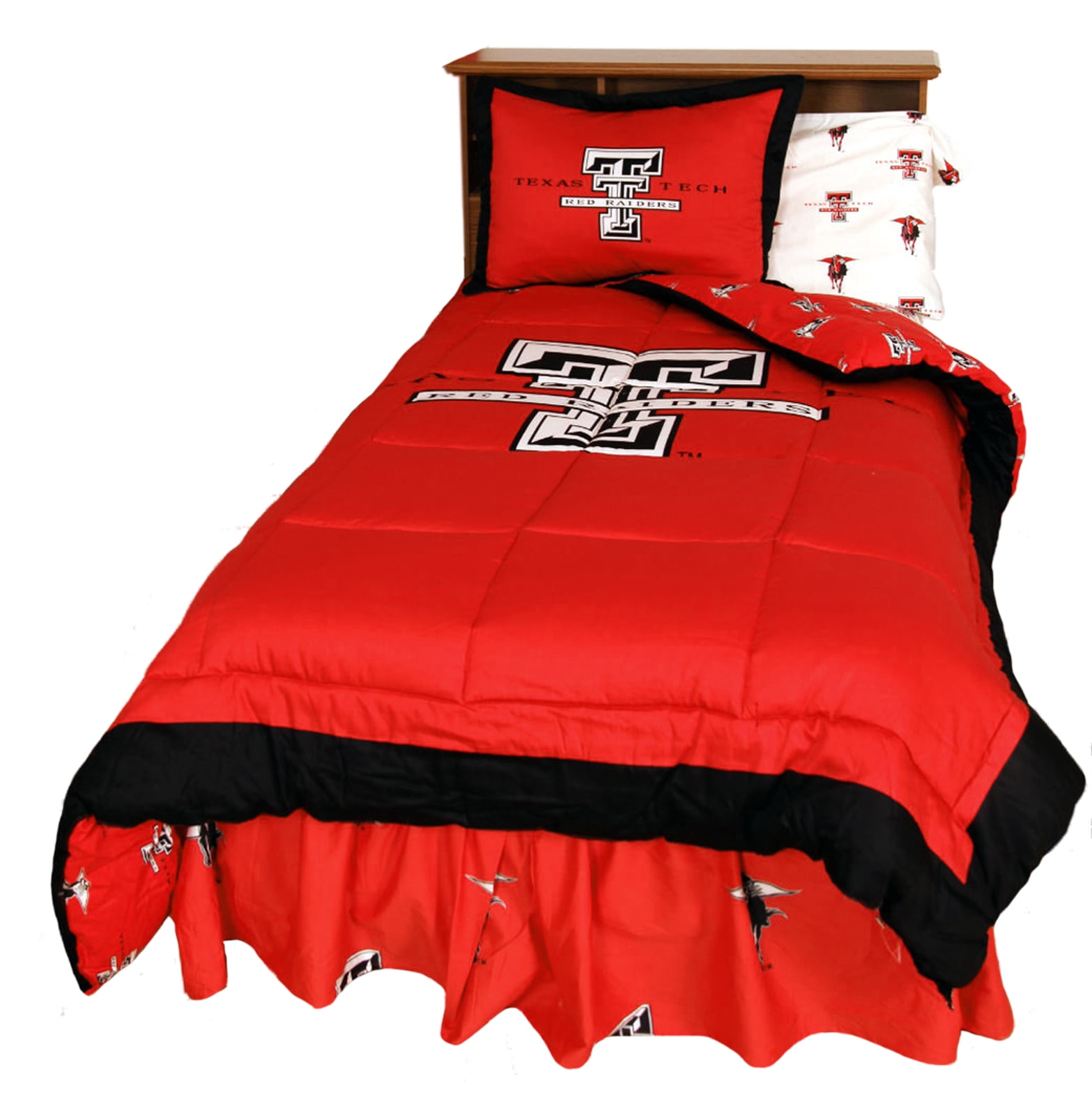 Texas Tech Red Raiders 2 Pc Reversible Cotton Comforter Set, 1 Comforter, 1 Sham, Twin