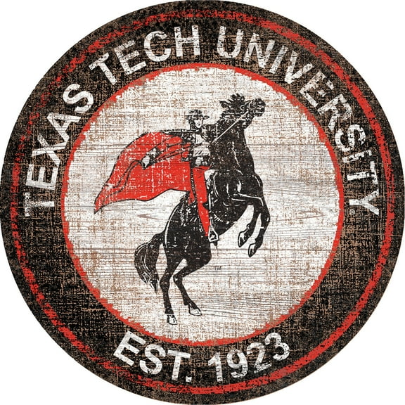 Texas Tech Red Raiders 24'' Round Heritage Logo Sign
