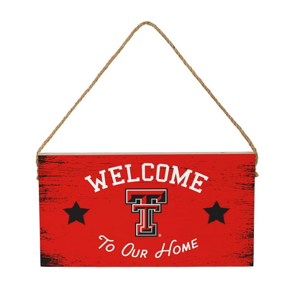 Texas Tech Red Raiders 6" x 11" Welcome Home Wood Wall Sign with Rope Hanger