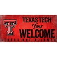 thumbnail image 1 of Texas Tech Red Raiders 6" x 12" Fans Welcome Sign, 1 of 2