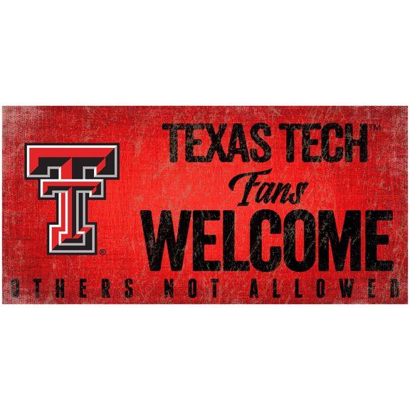 Texas Tech Red Raiders 6" x 12" Fans Welcome Sign