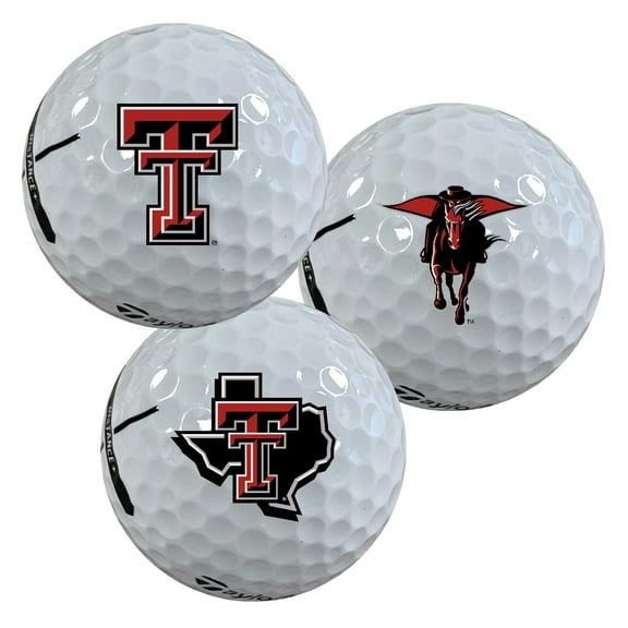 Texas Tech Red Raiders Logo Edition Officially Licensed NCAA Taylormade Distance+ Golf Balls 12-Pack (Dozen)