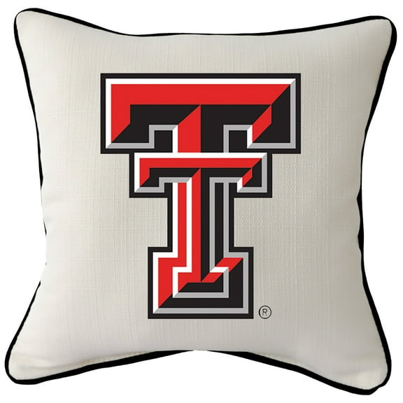 Texas Tech Red Raiders Logo Square Piped Pillow