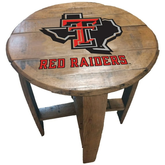 Texas Tech Red Raiders Team Oak Barrel Table