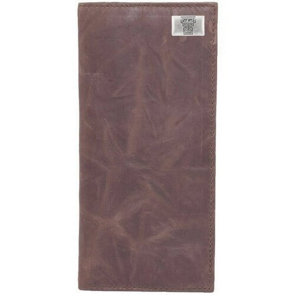 Texas Tech Red Raiders Leather Secretary Wallet with Concho - Brown