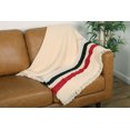 thumbnail image 1 of Texas Tech Stripe Woven Throw - Creme blanket with Red, Black & White Stripes - 100% Cotton Made in the USA (73x48), 1 of 7