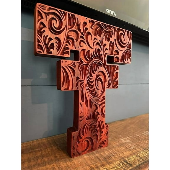 Texas Tech Wood Carved Double T