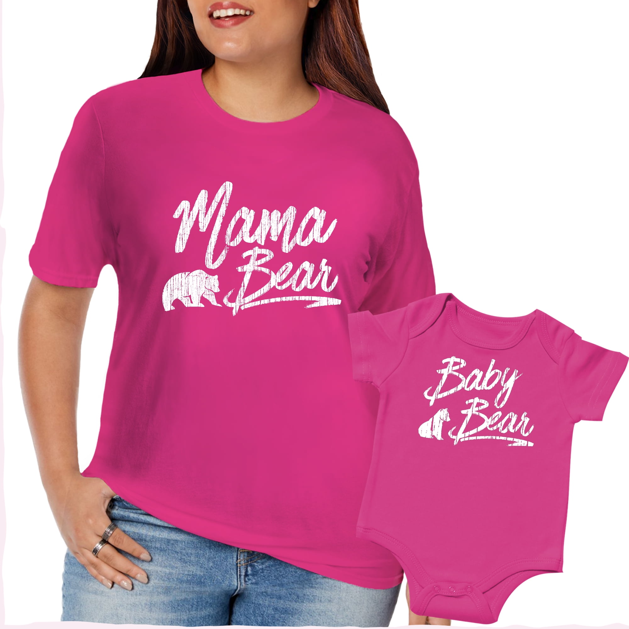 Texas Tees, Family Outfits Matching Sets, Mom and Daughter Matching Outfits, Pink Baby Bear & Pink Mama Bear Shirt