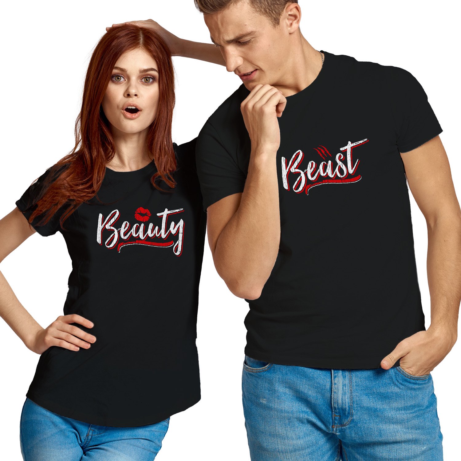 Texas Tees, Matching Couple Outfits, Matching Couple Shirts, Beast, Beauty  - Walmart.com