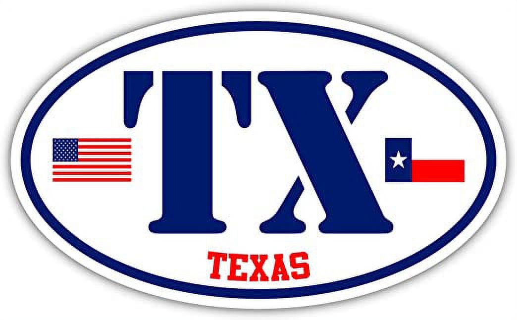 4x5 Inch Texas Shaped Flag Sticker Decal Star State Texan Houston