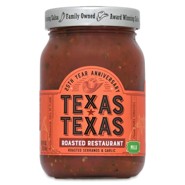 Texas Texas Roasted Restaurant Style Mild Salsa 16oz Jar