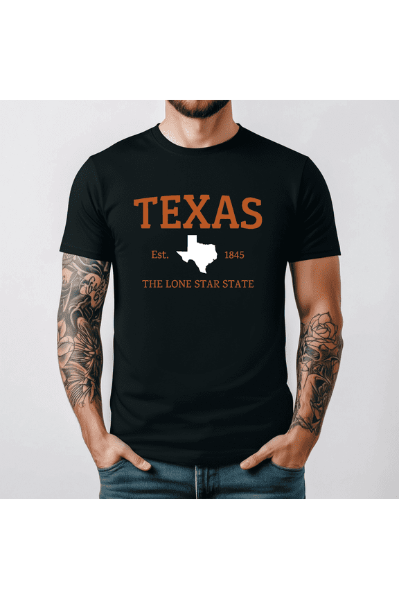 Texas The Lone Star State Map And Motto Austin Dallas Houston Tee V15633,for men and women up to 5XL