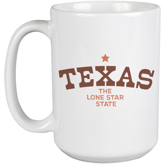 Texas, The Lone Star State Merch Gift, White 15oz Ceramic Mug