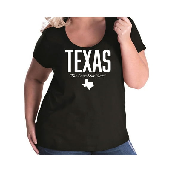 Texas The Lone Star State Womens Plus Size Scoopneck Tee