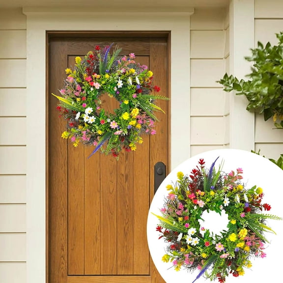 Texas Themed Spring Summer Floral Wreath Decoration Elegant Front Door Wall Hanging for Wedding Party Home