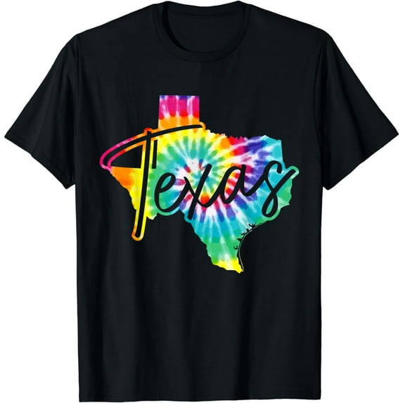 Texas Tie Dye State Map Pride Hippie Vintage Retro T-Shirt