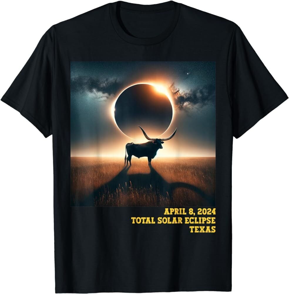 Texas Total Solar Eclipse 2024 Commemorative Astronomical TShirt