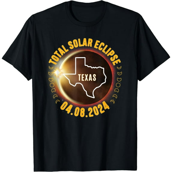 Texas Total Solar Eclipse April 8 2024 USA Map Totality T-Shirt