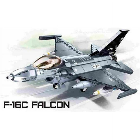 Texas Toy Distribution 891 Model Bricks F-16C Falcon Fighter Jet Building Brick Kit, 521 Piece