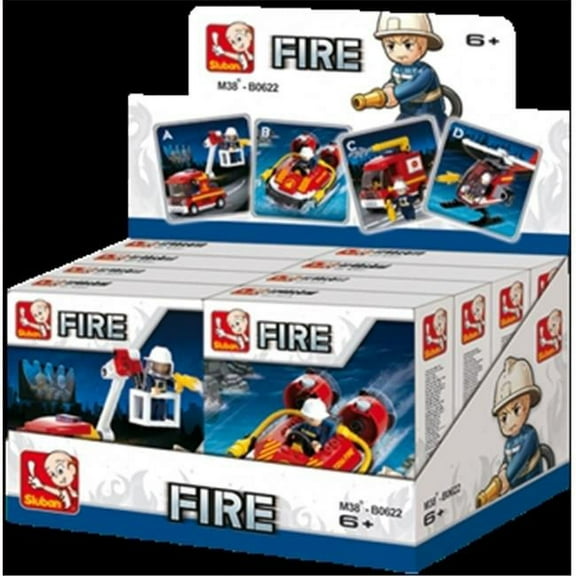 Fire Fighting 4-in-1 Building Brick Display Set